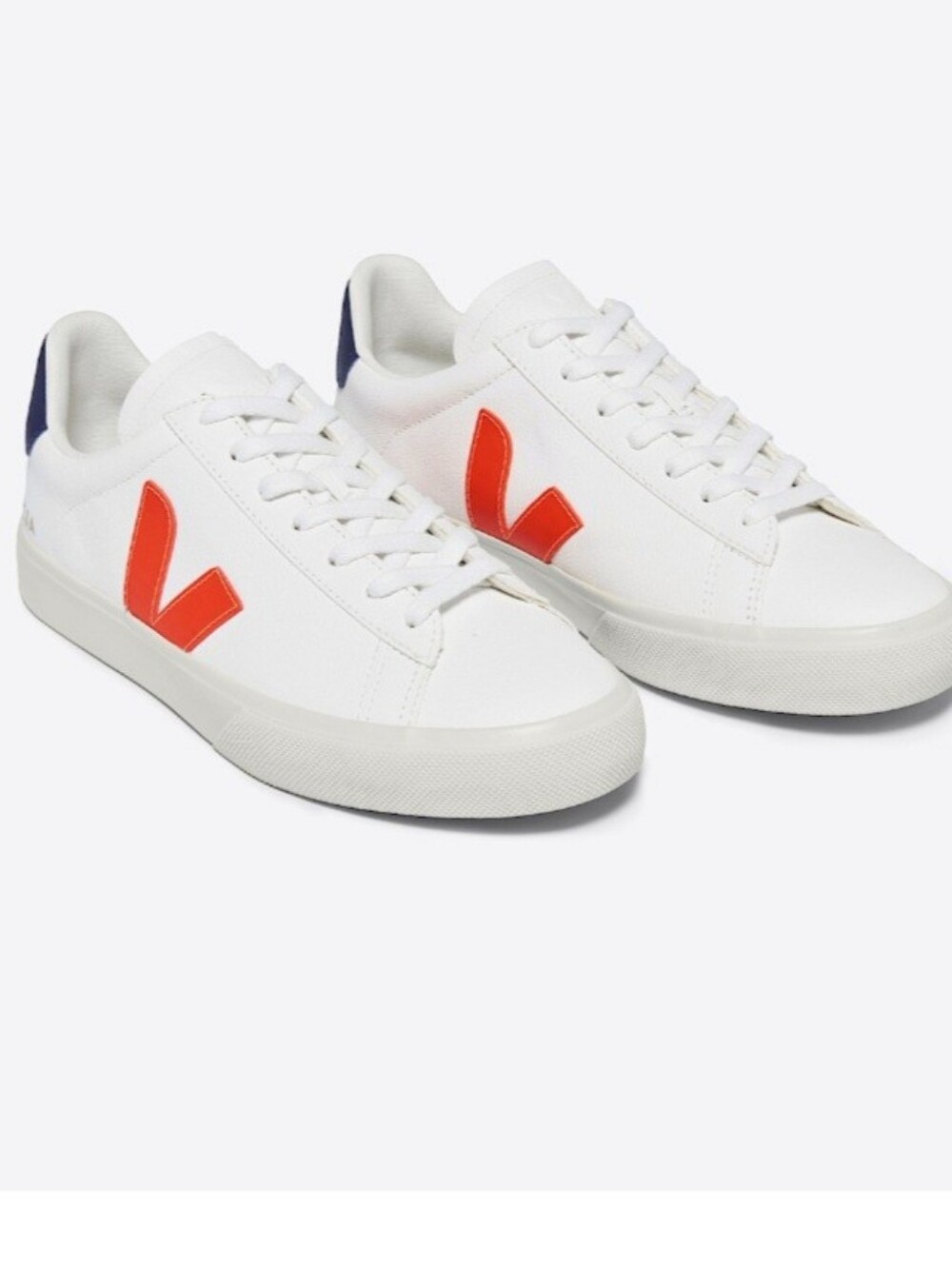 VEJA Campo Leather White, Orange Fluo Sneakers - Picture 3 of 13
